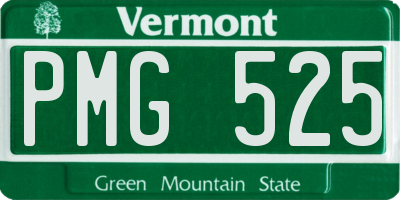 VT license plate PMG525