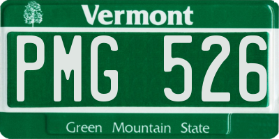 VT license plate PMG526