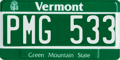 VT license plate PMG533