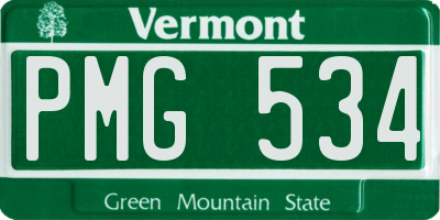 VT license plate PMG534