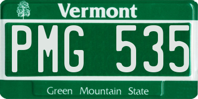 VT license plate PMG535