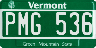VT license plate PMG536