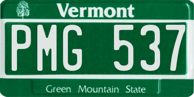 VT license plate PMG537
