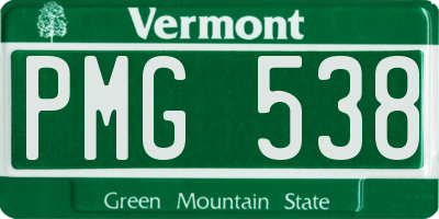 VT license plate PMG538