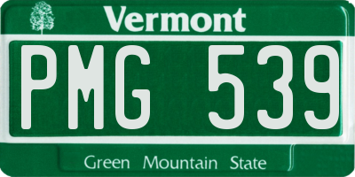 VT license plate PMG539