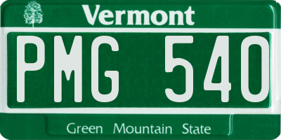 VT license plate PMG540