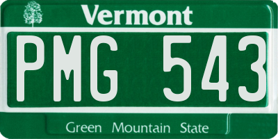 VT license plate PMG543
