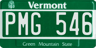 VT license plate PMG546