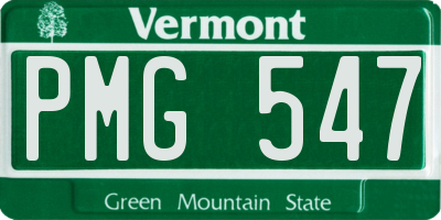 VT license plate PMG547