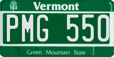 VT license plate PMG550