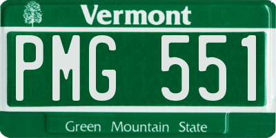 VT license plate PMG551