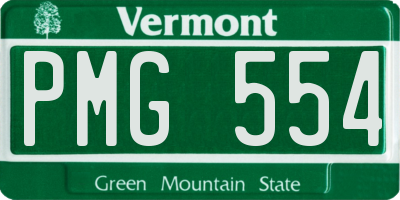 VT license plate PMG554