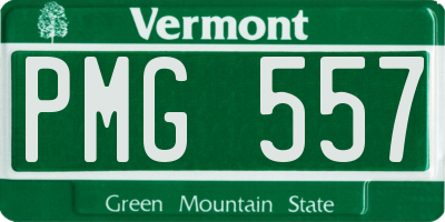 VT license plate PMG557