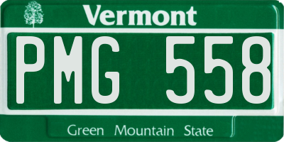 VT license plate PMG558
