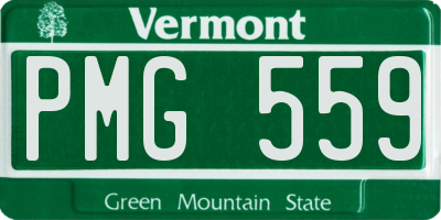 VT license plate PMG559