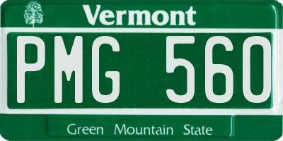 VT license plate PMG560