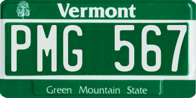 VT license plate PMG567