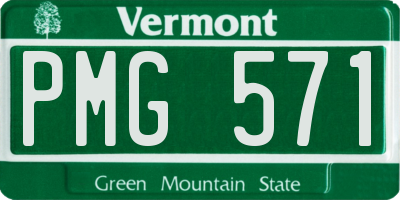 VT license plate PMG571