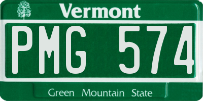 VT license plate PMG574