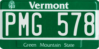 VT license plate PMG578
