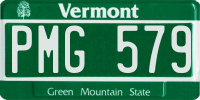 VT license plate PMG579