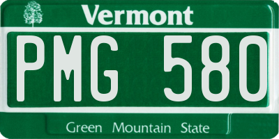 VT license plate PMG580