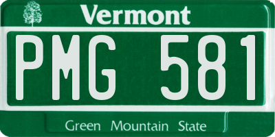 VT license plate PMG581