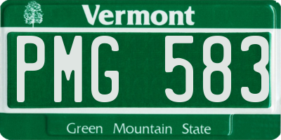 VT license plate PMG583