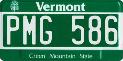 VT license plate PMG586