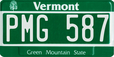VT license plate PMG587