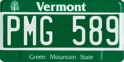 VT license plate PMG589