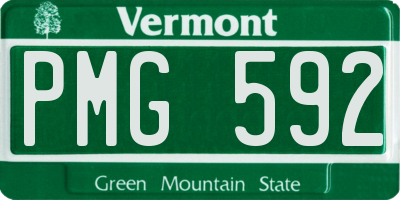 VT license plate PMG592
