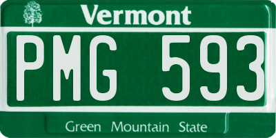 VT license plate PMG593