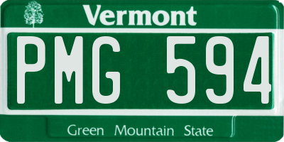 VT license plate PMG594