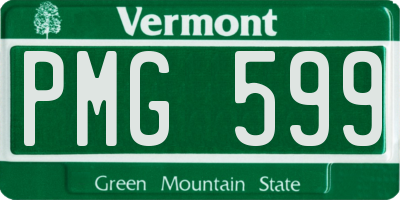 VT license plate PMG599