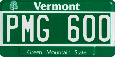 VT license plate PMG600