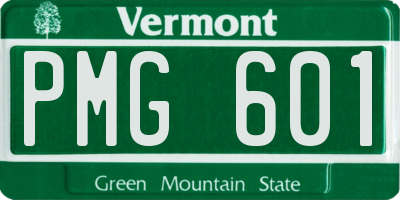 VT license plate PMG601