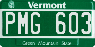 VT license plate PMG603