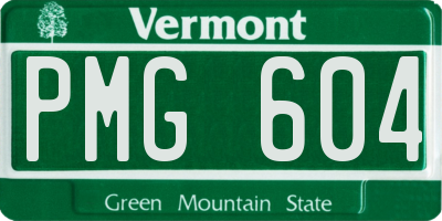 VT license plate PMG604