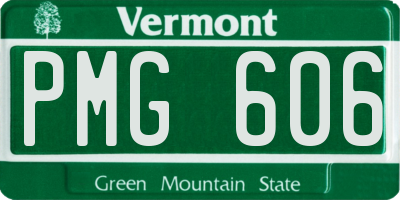 VT license plate PMG606