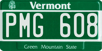 VT license plate PMG608