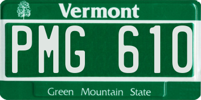 VT license plate PMG610