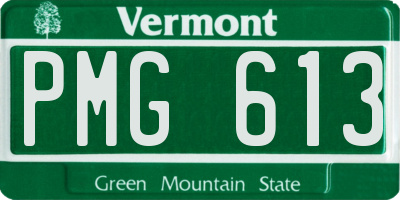 VT license plate PMG613