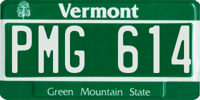 VT license plate PMG614