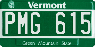 VT license plate PMG615