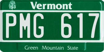 VT license plate PMG617