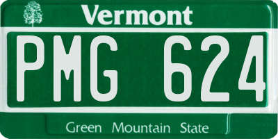 VT license plate PMG624