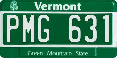 VT license plate PMG631