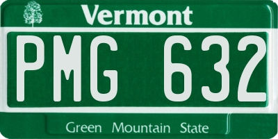 VT license plate PMG632