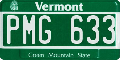 VT license plate PMG633